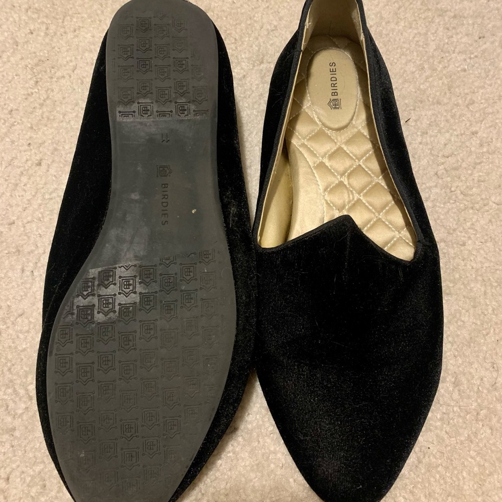 Birdies The Heron Black Suede Loafer Slipper
